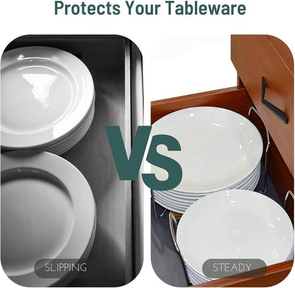 E-ROOM TREND Tellerhalter Organizer Bambus 15-22cm Küchenregal Schwedenkorb