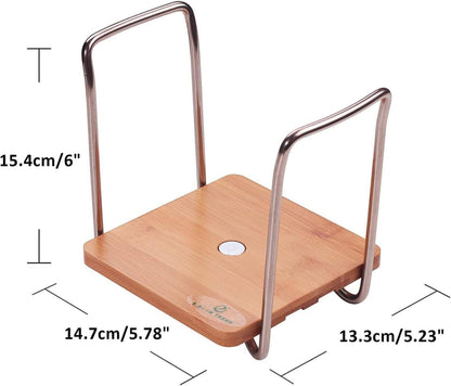 Tellerhalter Organizer Bambus 15-22cm verstellbar Griffen für Küche