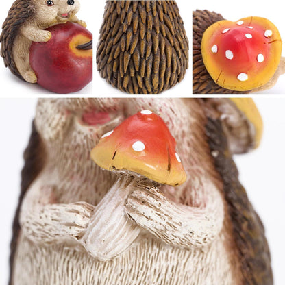 3er Set Kunstharz Igeln Herbstdeko Gartendeko 10cm