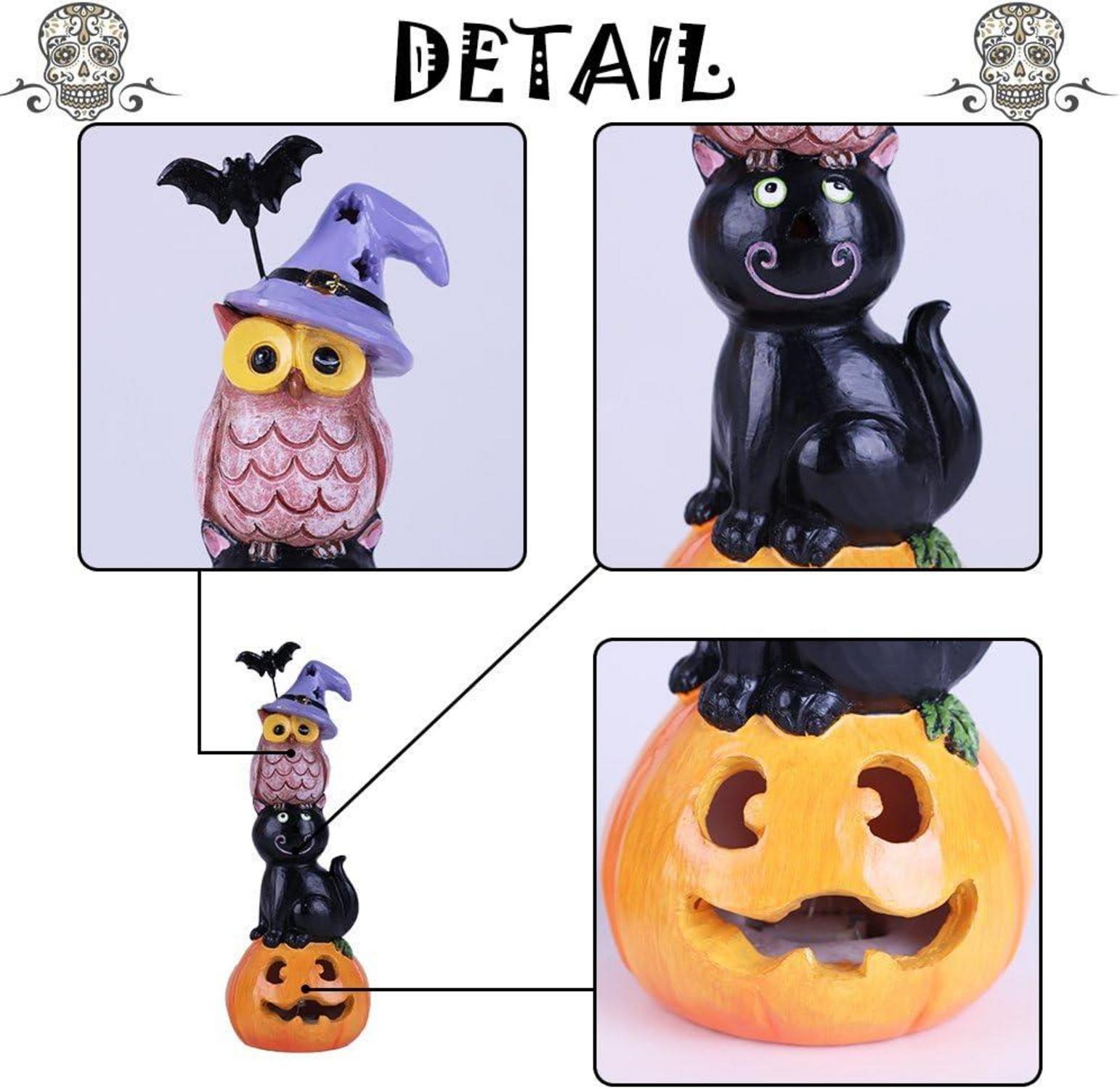 Valery Madelyn Halloween LED Kürbis Statuen Set 20cm
