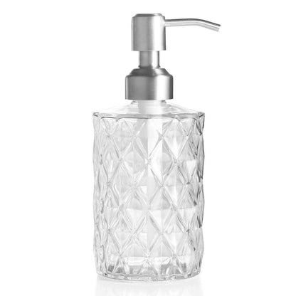 Glas Seifenspender Edelstahlpumpe 340ml Küche Bad