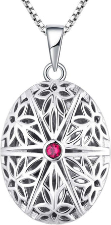 925 Sterling Silber Foto Medaillon Kette Damen Retro Vintage Halskette