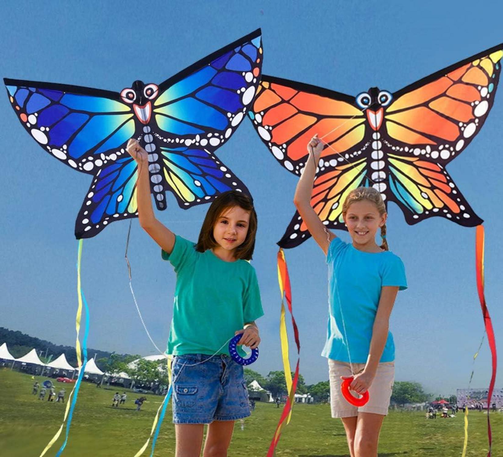 Schmetterling Drachen Kite für Kinder und Erwachsene, 120x95 cm, Rot