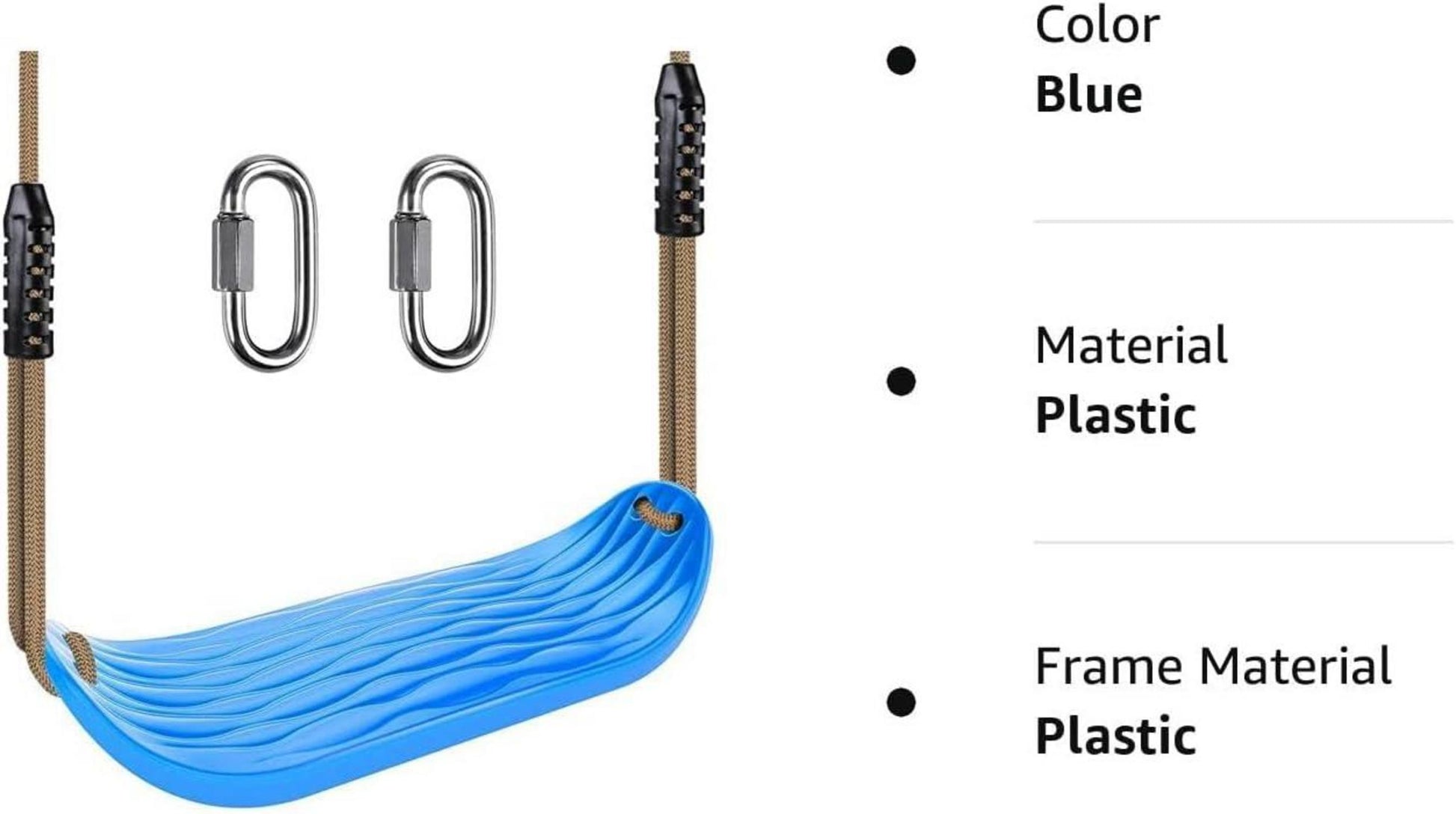 SELEWARE Schaukelsitz Outdoor Garten schaukel Set blau 2,04m verstellbares Seil