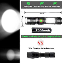 LED Taschenlampe Extrem Hell 2000 Lumen Wiederaufladbar Mini