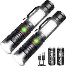 LED Taschenlampe Extrem Hell 2000 Lumen wiederaufladbar 2er Set