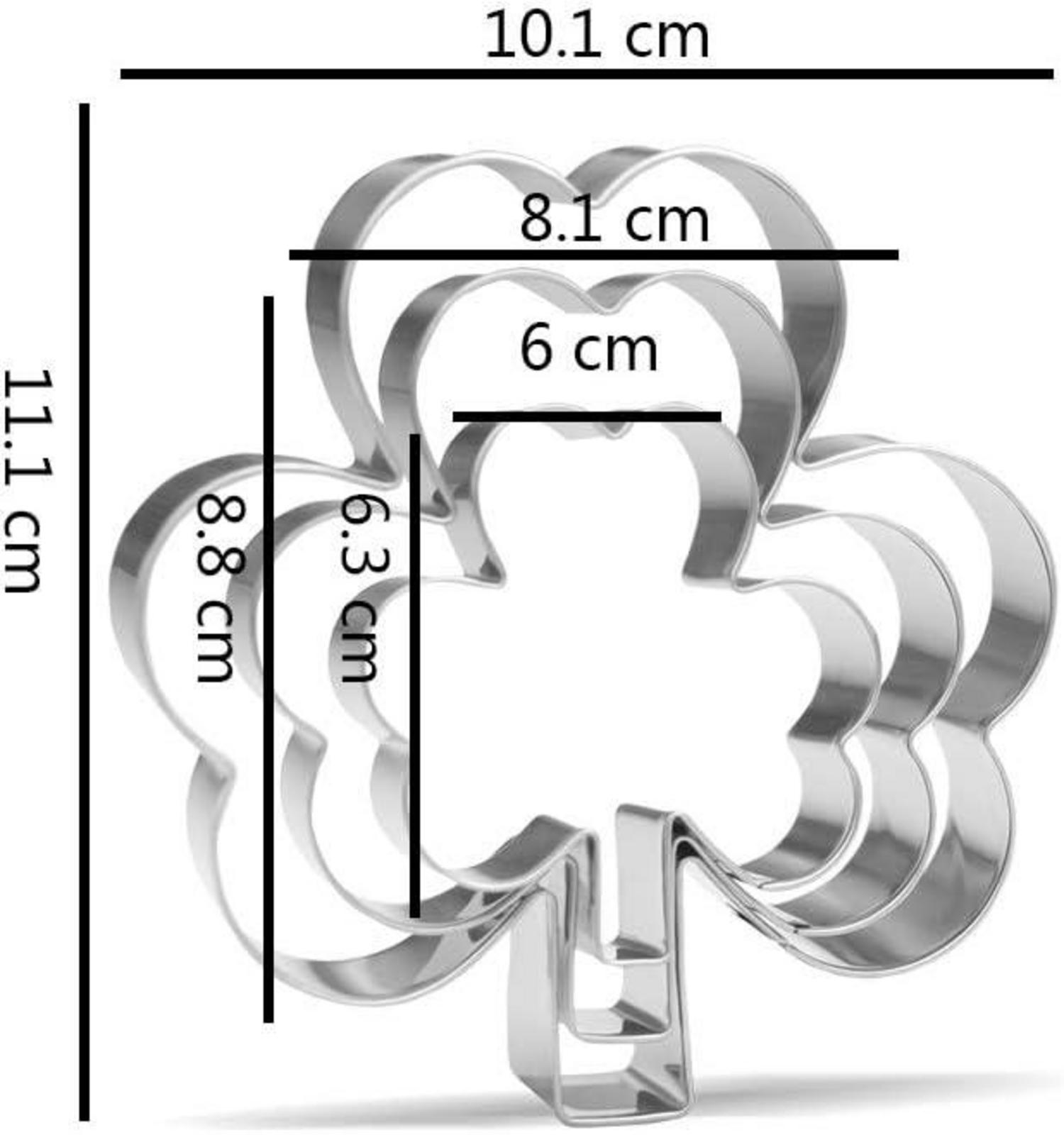 Ausstechform Kleeblatt Set - Edelstahl - 3-teilig