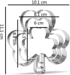 Ausstechform Kleeblatt Set - Edelstahl - 3-teilig