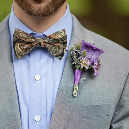 Einstellbare Fliege Blau Paisley mit Einstecktuch für Herren