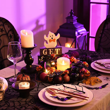 Halloween Deko Kranz Ø 30cm Bruchsichere Ornamente mit Led