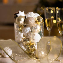 35tlg. Valery Madelyn Weihnachtskugeln Set Weiß Gold 5cm