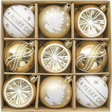 Goldene Weihnachtskugeln 9er Set 6CM Kunststoff Christbaumkugeln
