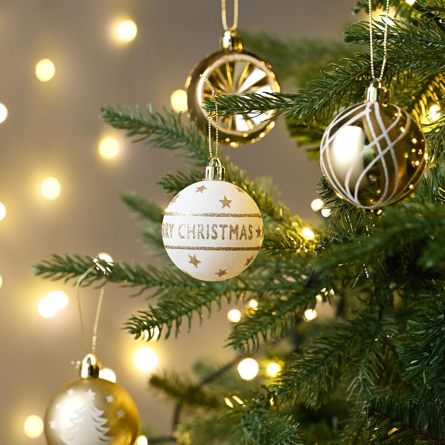 Goldene Weihnachtskugeln 9er Set 6CM Kunststoff Christbaumkugeln