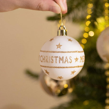 Luxuriöse Goldene Weihnachtskugeln 9er Set 6CM Kunststoff Weihnachtsdeko