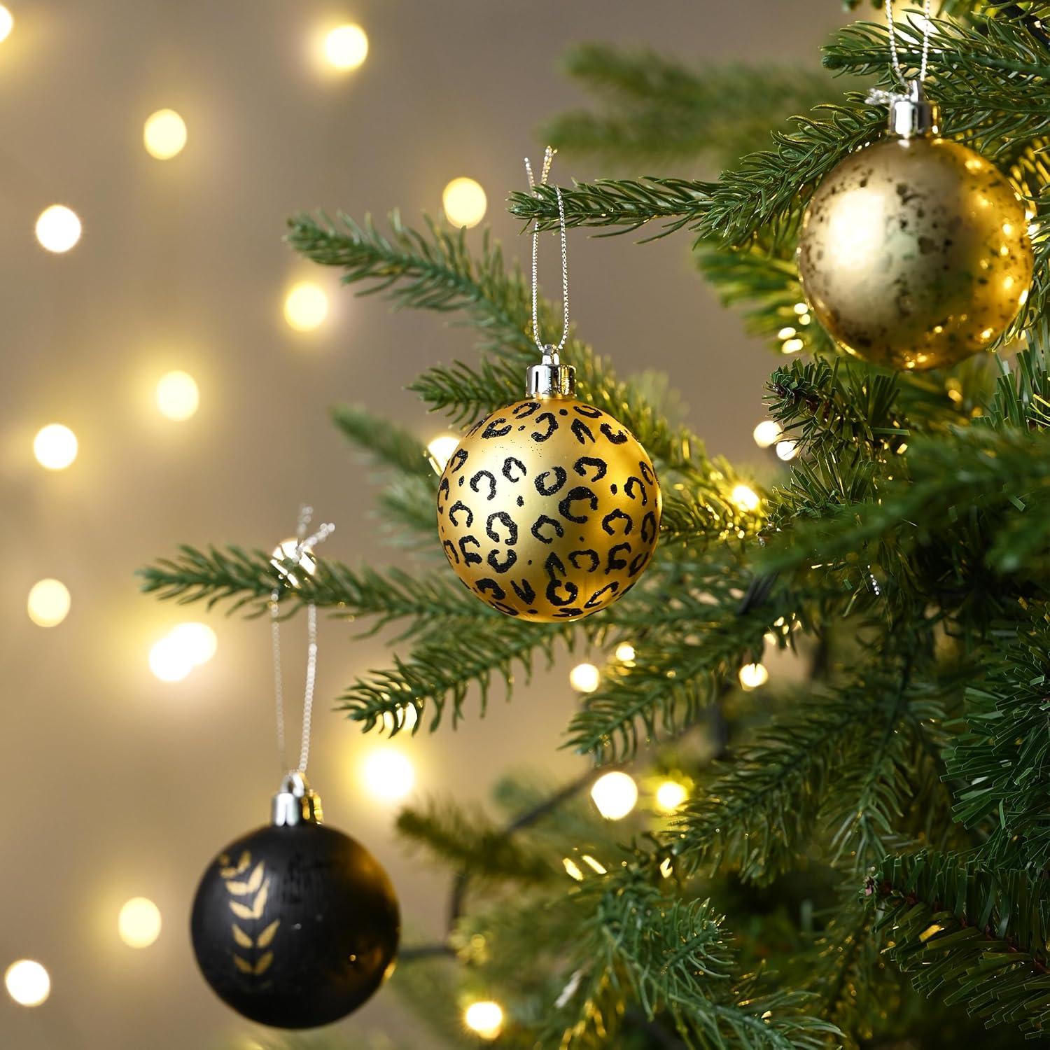 Valery Madelyn Weihnachtskugeln 9er Set 6cm Kunststoff Gold Schwarz