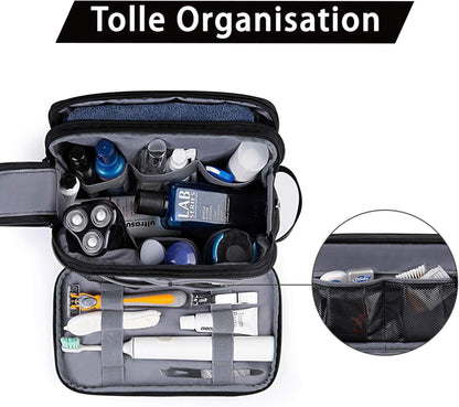 Kulturtasche Herren Reise Kulturbeutel Doppelter