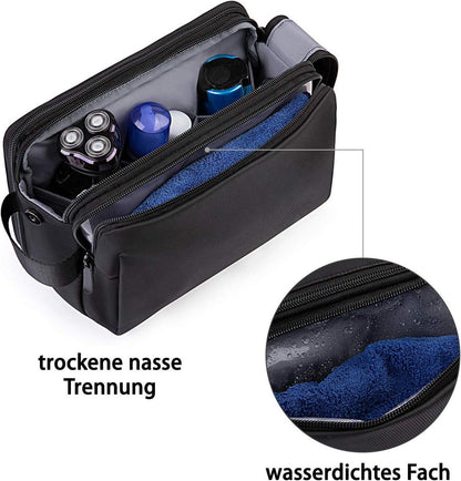 BAGSMART Herren Kulturtasche 5L, Reise Kulturbeutel, Kosmetiktasche, wasserfest, Nylon, Doppelreißverschluss