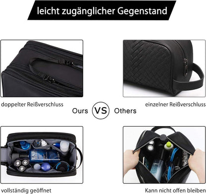BAGSMART Herren Reise Kulturtasche Kosmetiktasche Doppel-Reißverschluss 5L
