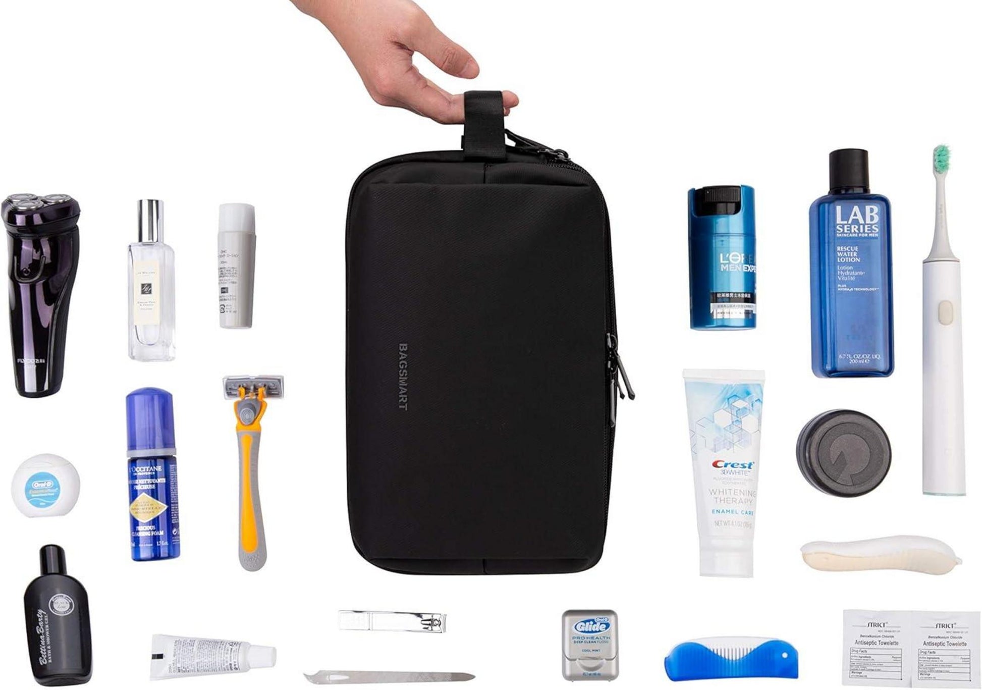 BAGSMART Herren Reise Kulturtasche Kosmetiktasche Doppel-Reißverschluss 5L