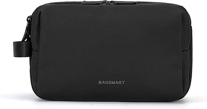 BAGSMART Herren Kulturtasche 5L, Reise Kulturbeutel, Kosmetiktasche, wasserfest, Nylon, Doppelreißverschluss