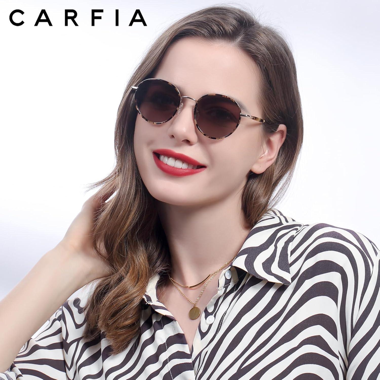 CARFIA Polarisierte Retro Runde Sonnenbrille UV400 für Damen