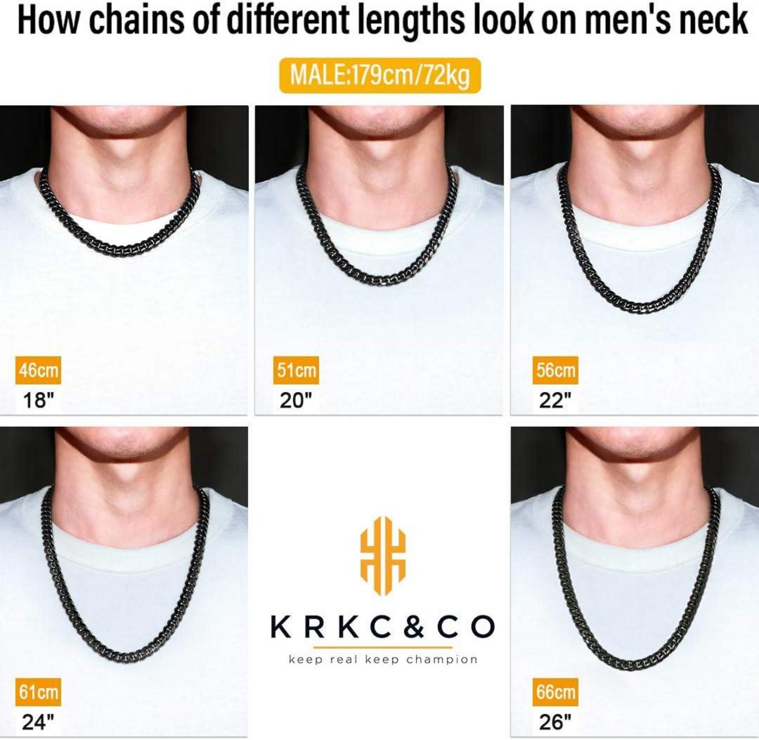 Herren Panzerkette Gold Silber Edelstahl Cuban Link Chain 50.8cm 10mm