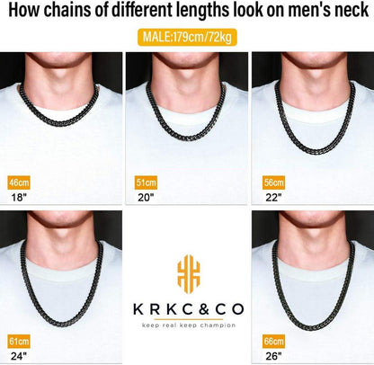 Herren Panzerkette Gold Silber Edelstahl Cuban Link Chain 50.8cm 10mm