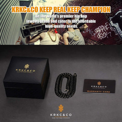 Panzerkette Herren Halskette 10/12/14mm Gold beschichtet Cuban Link