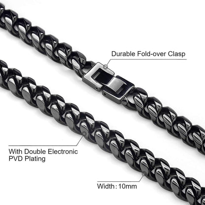 Herren Panzerkette Gold Silber Edelstahl Cuban Link Chain 50.8cm 10mm