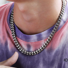 Panzerkette Herren Halskette 10/12/14mm Cuban Link Chain 18K