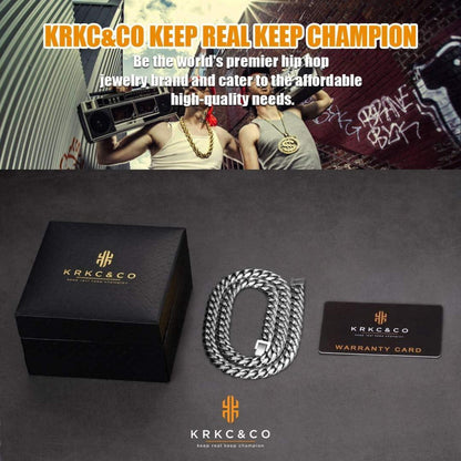 Panzerkette Herren Halskette 18K Gold Cuban Link Chain Edelstahl