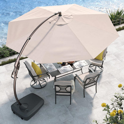 Sonnenschirm mit Schirmständer und Volant 350cm UPF
