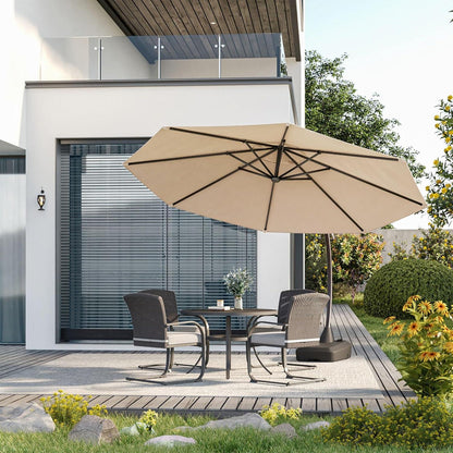 Großer Sonnenschirm 350cm mit Schirmständer & UV-Schutz UPF