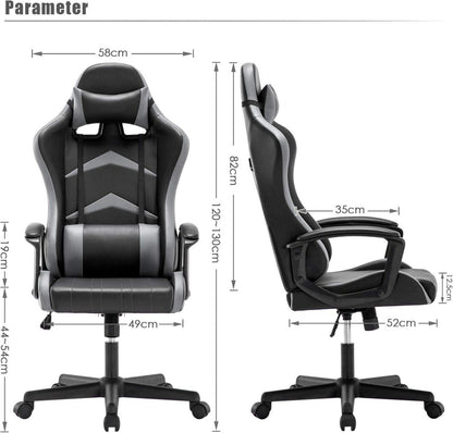 Gaming Stuhl mit Verstellbarem Kopfkissen und