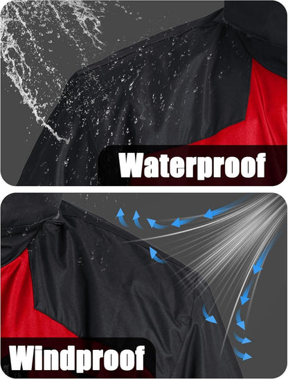 Herren Winter Skijacke Fleece Kapuze Outdoor Wasserdicht Rot XL