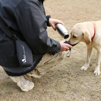 Hundetrinkflasche Edelstahl 750ml mit Neopren Flaschenträger
