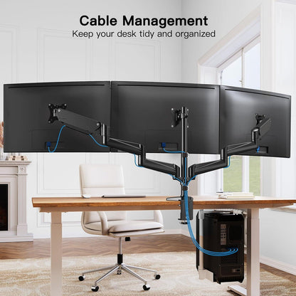 Monitor Halterung 3 Monitore 17-32 Zoll Höhenverstellbar Schwarz