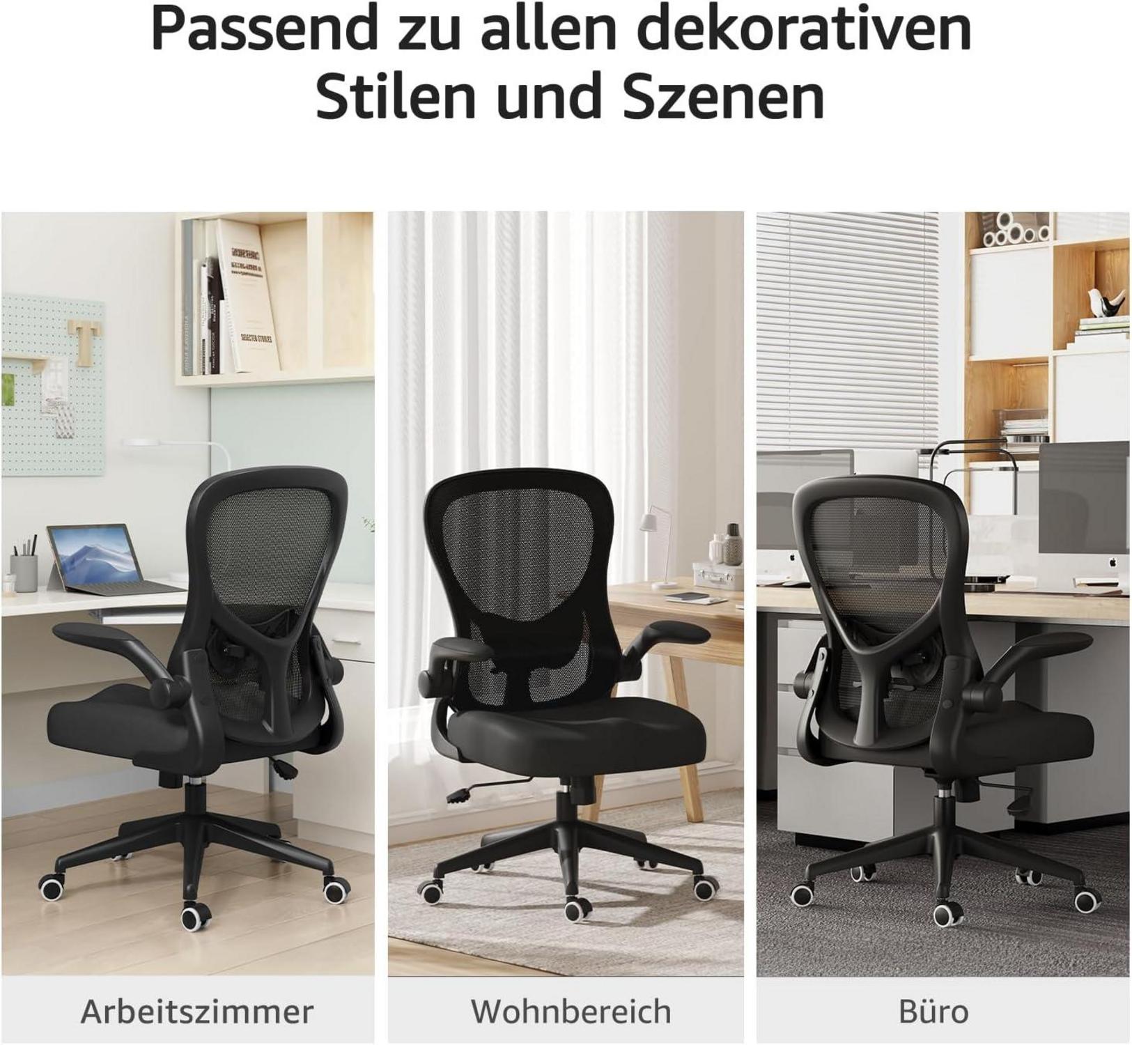 Ergonomischer Bürostuhl mit hochklappbarer Armlehne und