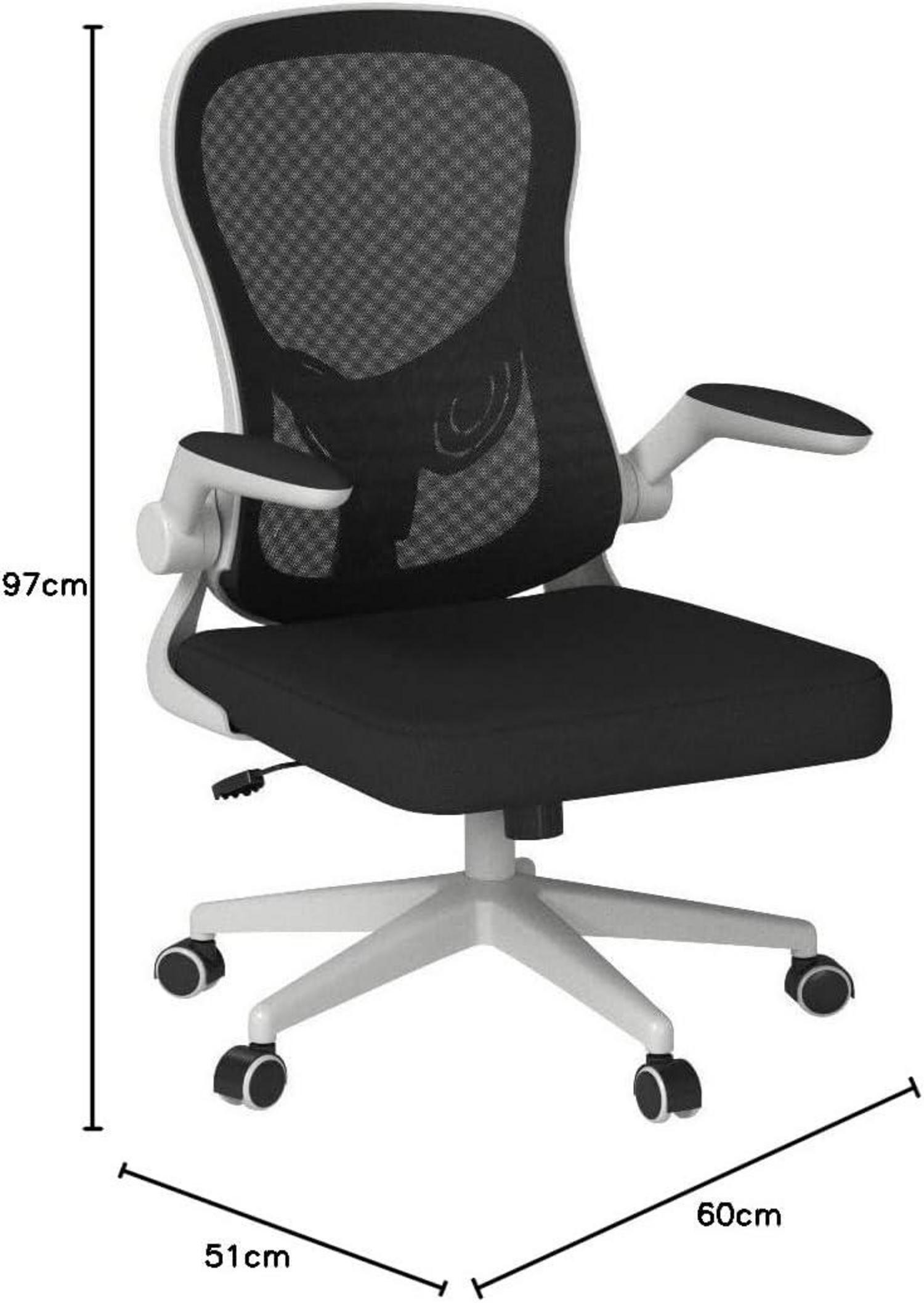 Ergonomischer Bürostuhl mit hochklappbarer Armlehne und