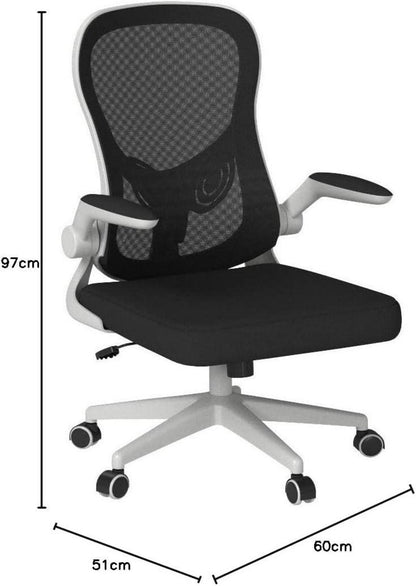 Ergonomischer Bürostuhl mit hochklappbarer Armlehne und