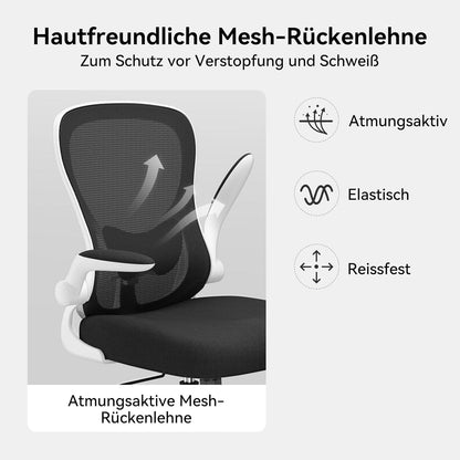 Hbada Ergonomischer Bürostuhl mit hochklappbaren Armlehnen und