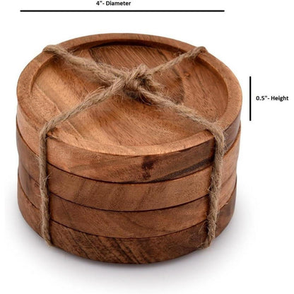 Kaizen Casa Holz Untersetzer Set 10,2 cm 4 Stück