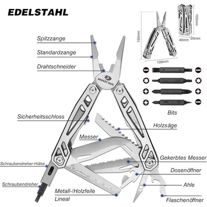 Multifunktionszange 21-in-1 Multi-Tool mit Klappmesser und