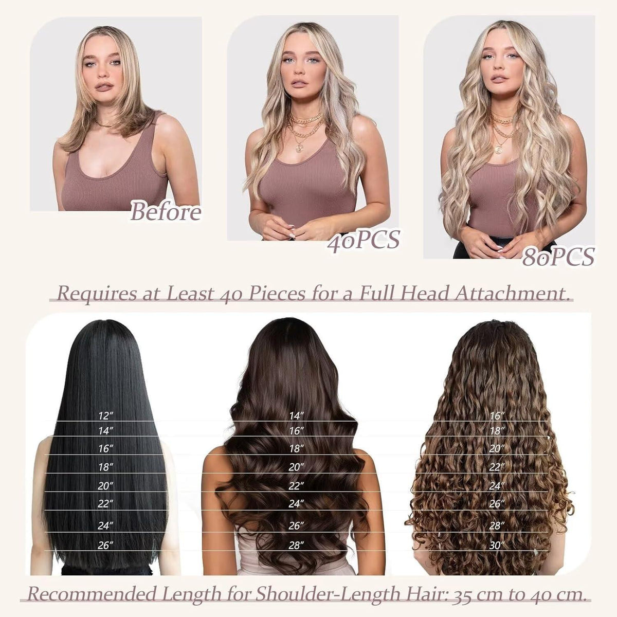 Echthaar Tape Extensions #18/613 Goldblond/Lichtblond 50cm