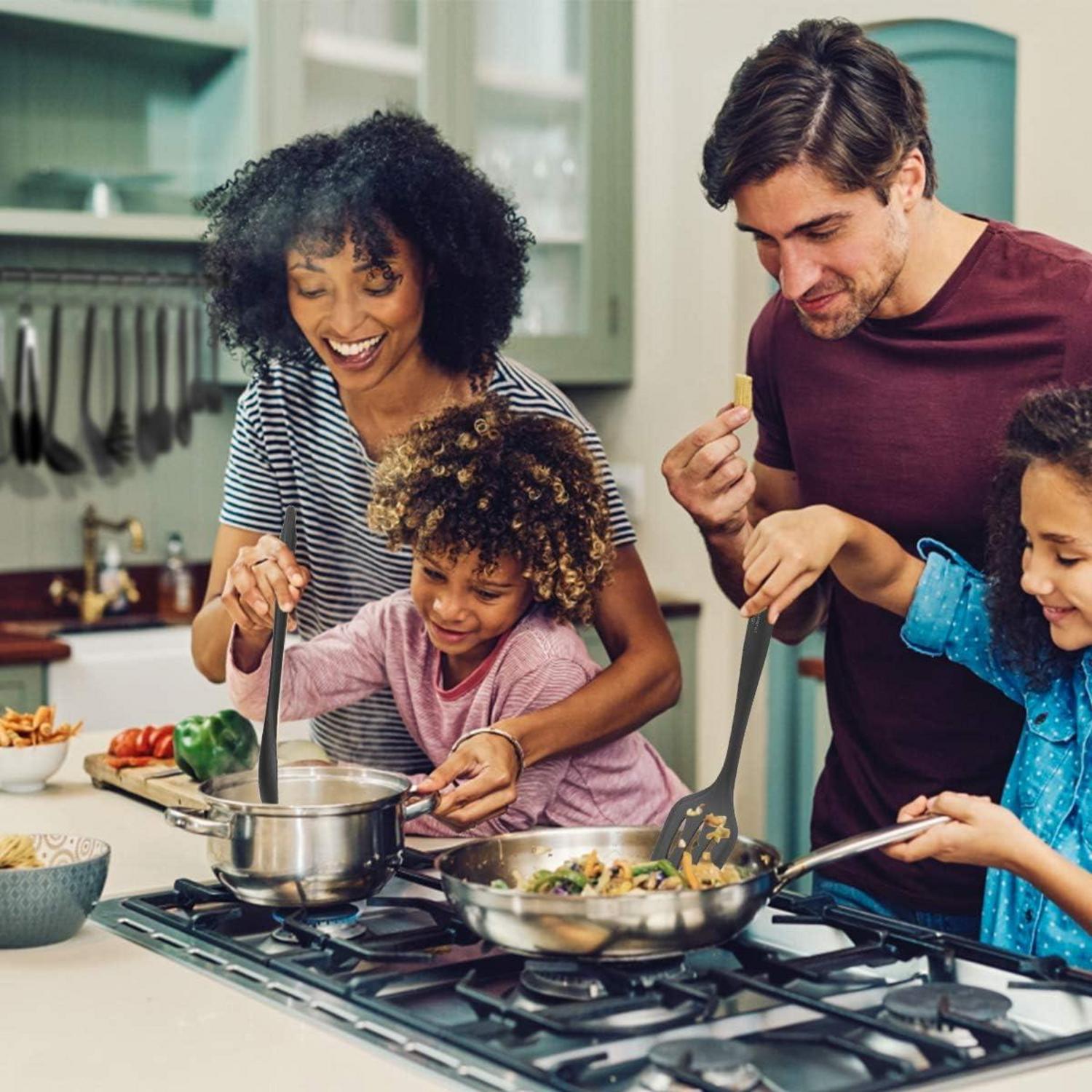 Küchenutensilien Set 10-teilig Silikon Hitzebeständig Schwarz