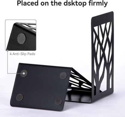 Buchstütze Book Holder Metall Schwarz 1 Paar, 18cm H x 12cm