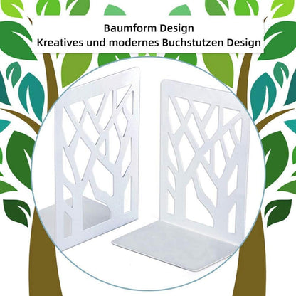 Buchstütze Metall weiß 2 Paar, rutschfeste CD DVD Halterung