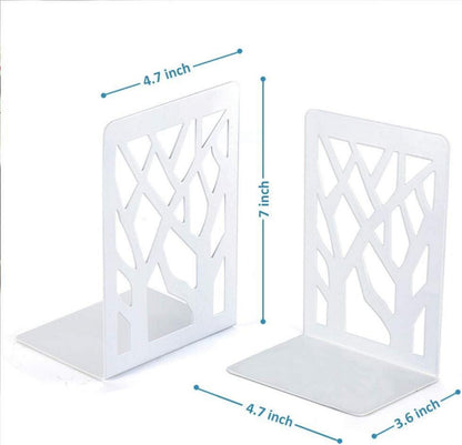 Buchstützen 2 Paar Metall Weiß Book Holder CD Kinder 18cm H x 12cm