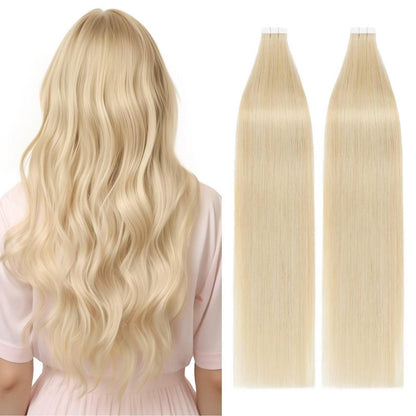 Blond Tape Extensions Echthaar 50cm - 40 Stück Remy Haarverlängerung