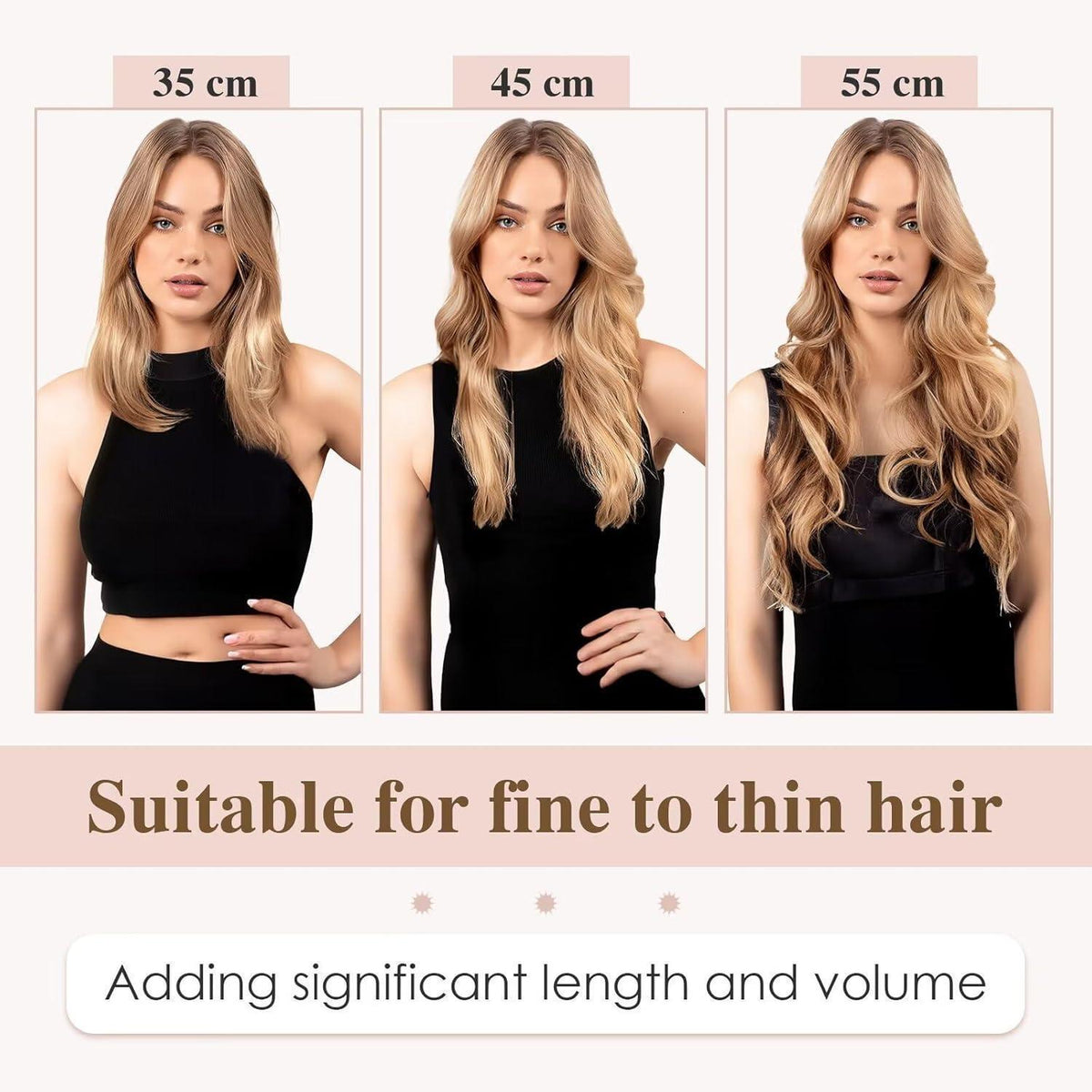 Blond Tape Extensions Echthaar 50cm - 40 Stück Remy Haarverlängerung